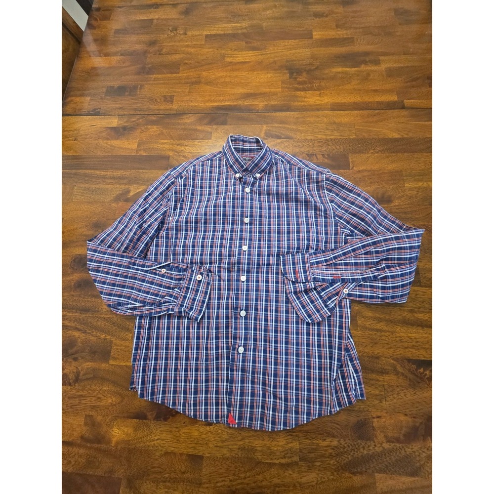 BOYS UNTUCKIT Button Up Shirt Cotton Size 14 Long Sleeve Plaid Sku89
